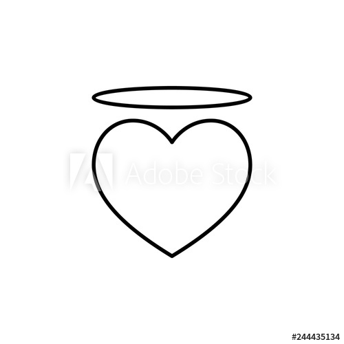 500x500 Angel Heart With An Halo Icon Element Of Valentine's Day Icon
