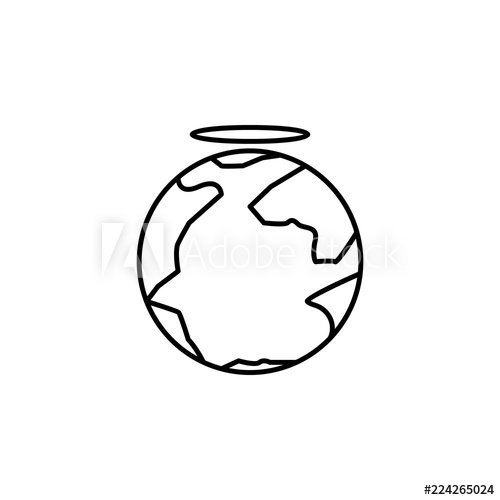 500x500 Earth And Halo Icon Element Of Peace Icon For Mobile Concept