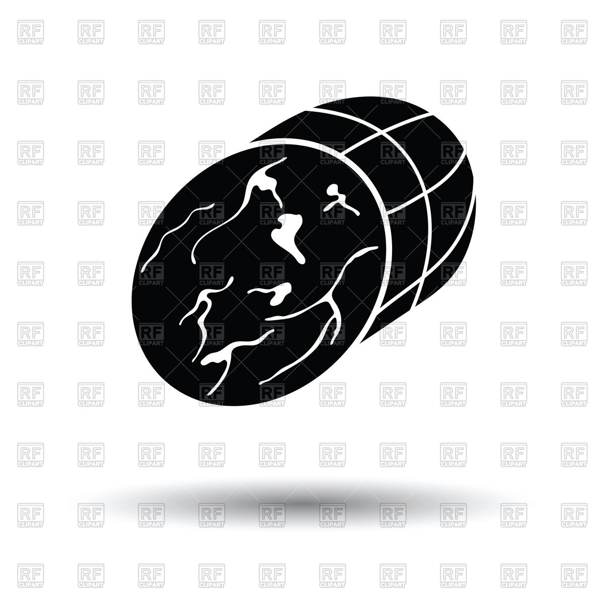 1200x1200 Ham Icon On White Background With Shadow Vector Image Of Food