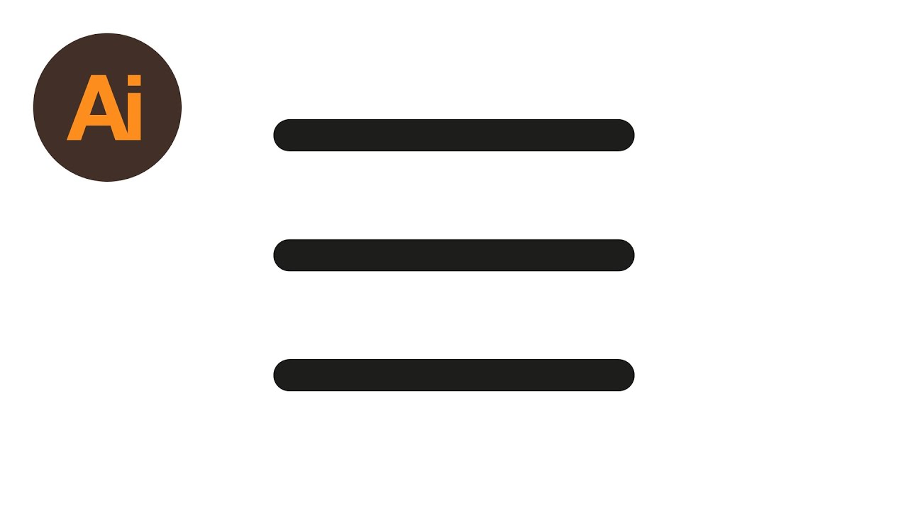 1280x720 Learn How To Draw Hamburger Menu Icons In Adobe Illustrator