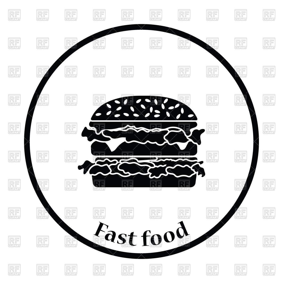 1200x1200 Thin Circle Design Of Hamburger Icon Vector Image Of Food