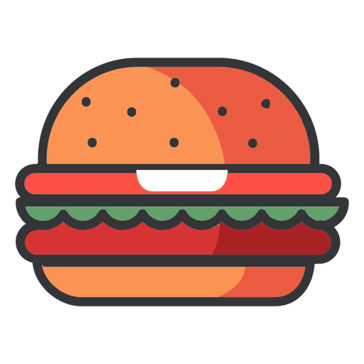512x512 Fast Food Hamburger Flat Icon