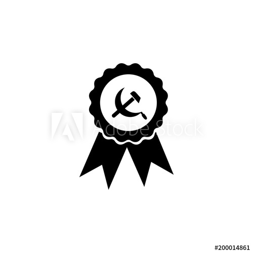 500x500 Hammer And Sickle Medal Icon Element Of Communism Illustration