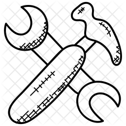 256x256 Hammer And Wrench Icon Of Doodle Style