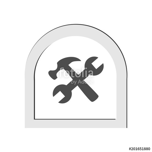 500x500 Hammer And Wrench Icon Vector Illustration Stock Image