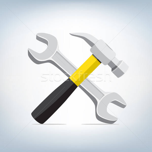 600x600 Hammer And Wrench Icon Vector Illustration Volodymyr Romanovskyy