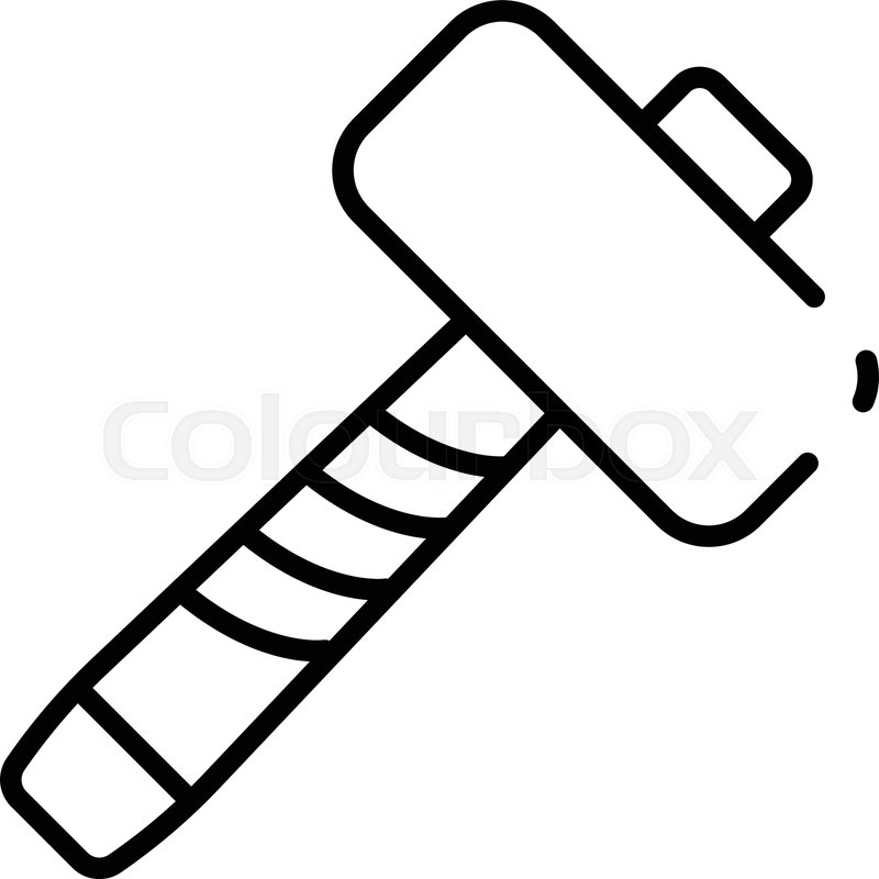 800x800 Big Hammer Icon Outline Big Hammer Stock Vector Colourbox