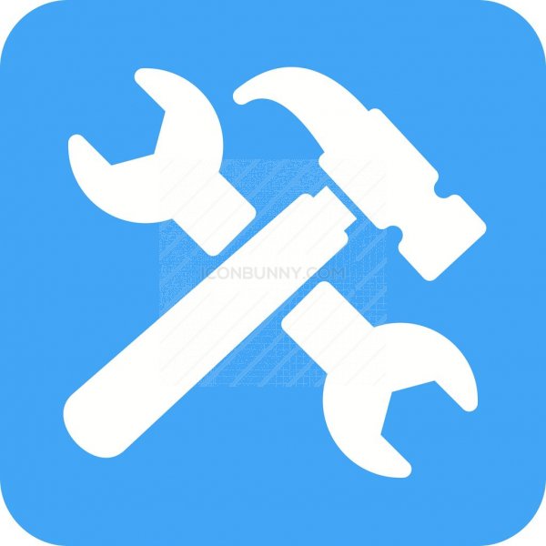600x600 Wrench And Hammer Flat Round Corner Icon