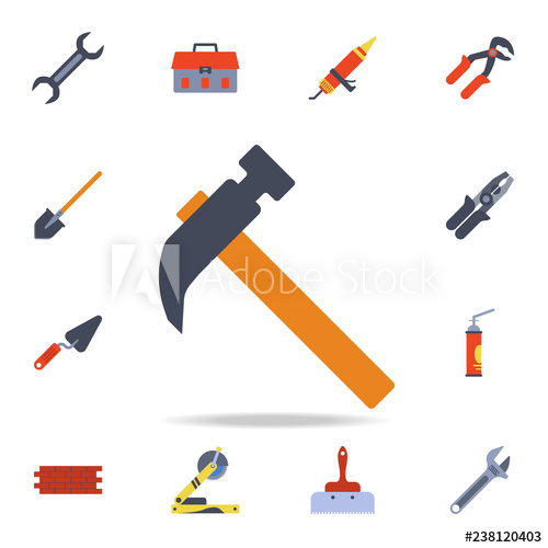 500x500 Color A Hammer Icon Detailed Set Of Color Construction Tools