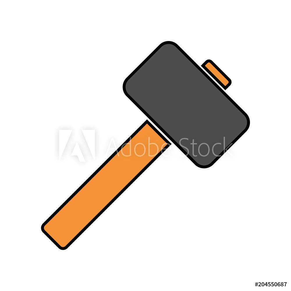 1000x1000 Fotografie, Obraz Simple, Flat Mallethammer Icon Posters Cz