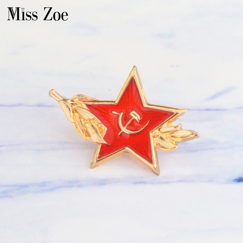 800x800 Ussr Symbol Enamel Pin Cold War Soviet Cccp Red Star Sickle Hammer