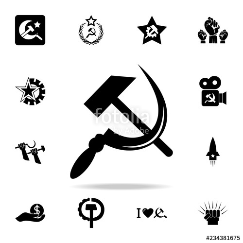500x500 Hammer And Sickle Icon Element Of Communism Illustration Premium