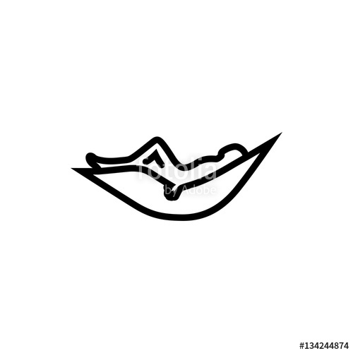 500x500 Woman In Hammock Icon Illustration Stock Image And Royalty Free