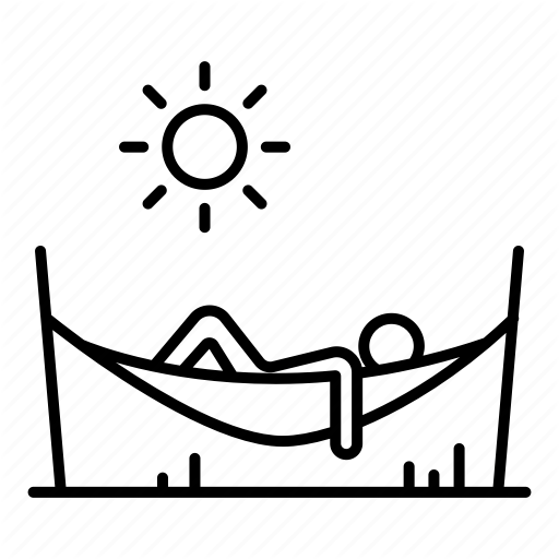 512x512 Camping, Hammock, Lounge, Relax, Rest, Summer, Sunbathing Icon