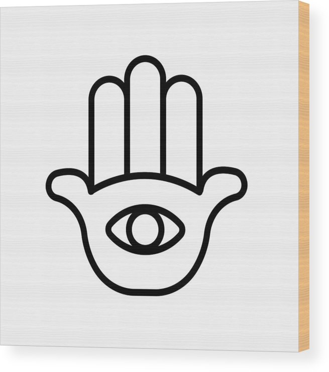 Hamsa Hand Icon Isolated On White Background Wood Print 655x740 Hamsa Hand Icon Isolated On White Background Wood Print