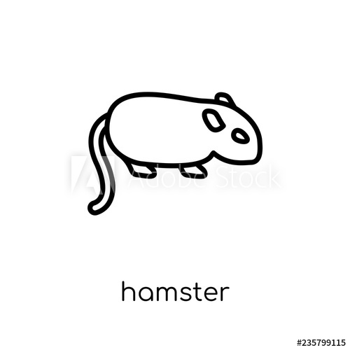 500x500 Hamster Icon Trendy Modern Flat Linear Vector Hamster Icon