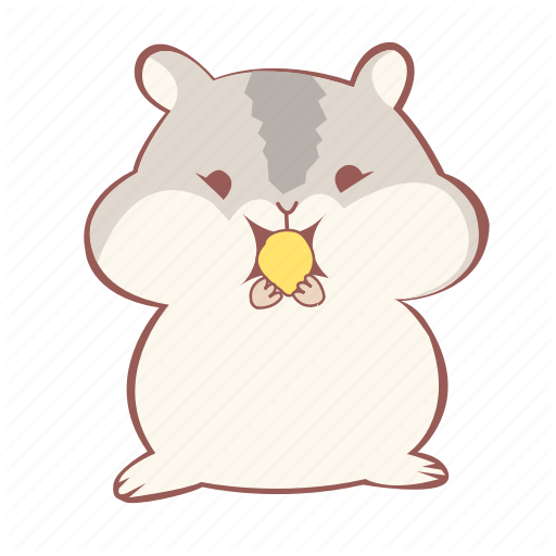 512x512 Animal, Cute, Eat, Emoticon, Hamster, Seed Icon