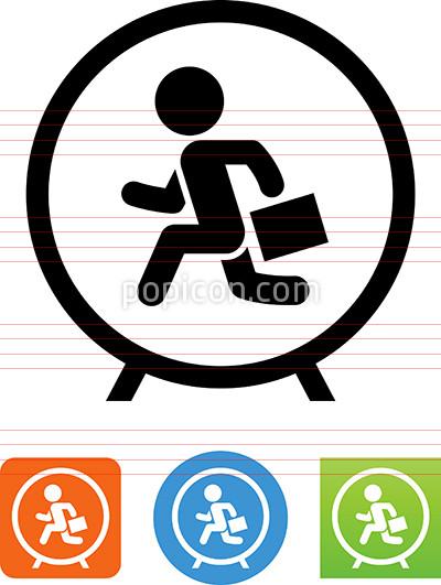 400x531 Man Running In Hamster Wheel Icon