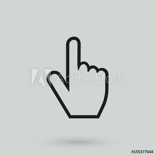 500x500 Hand Cursor Icon In A Simple Style