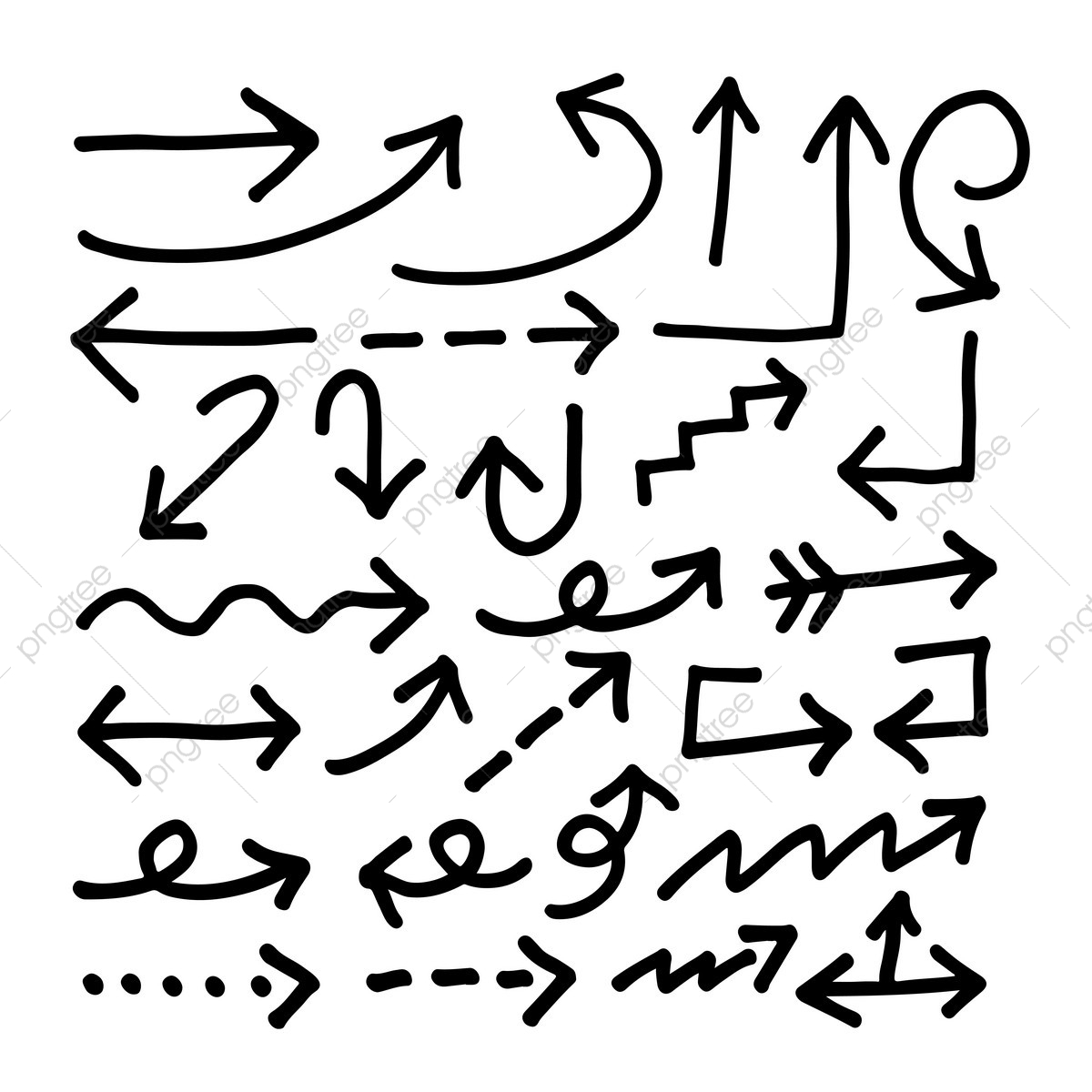 1200x1200 Hand Drawn Arrow Icon, Arrow, Artistic, Black Png And Vector