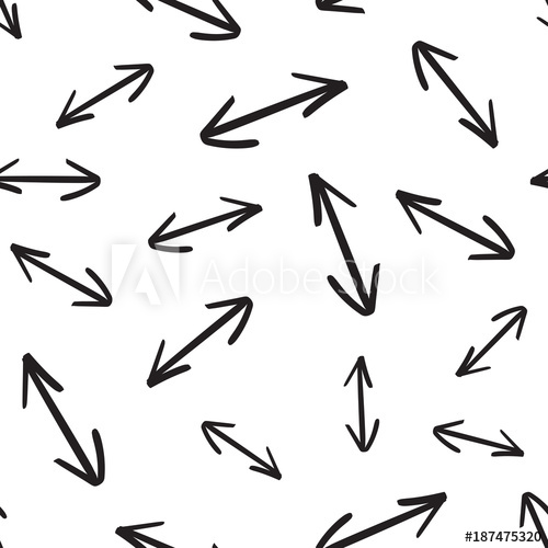 500x500 Hand Drawn Arrow Icon Seamless Pattern Background Business Flat