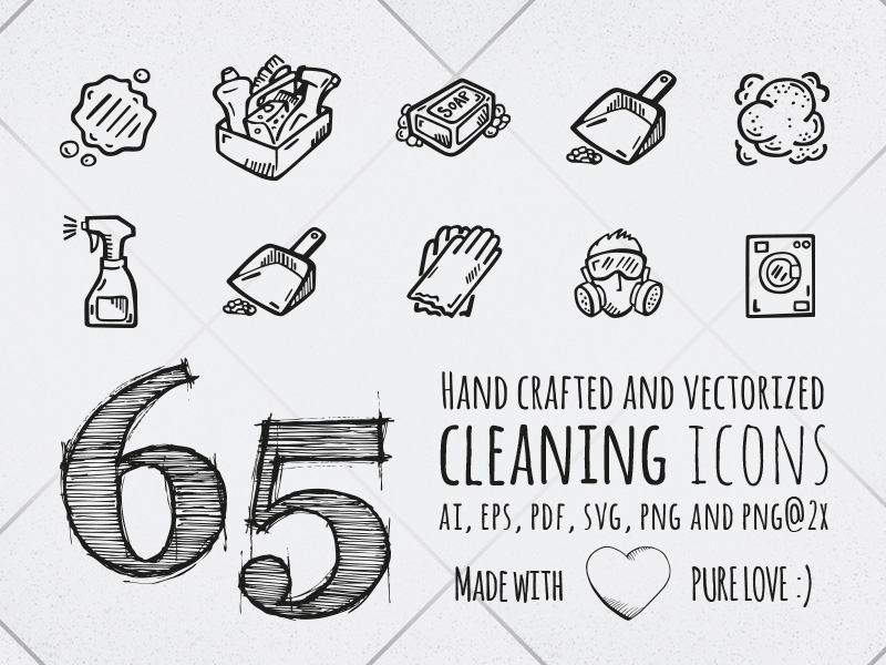 800x600 Hand Drawn Cleaning Icons Web