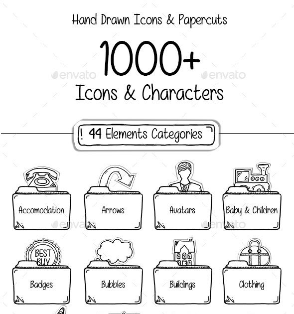 590x630 Delightful Hand Drawn Icon Sets Bashooka