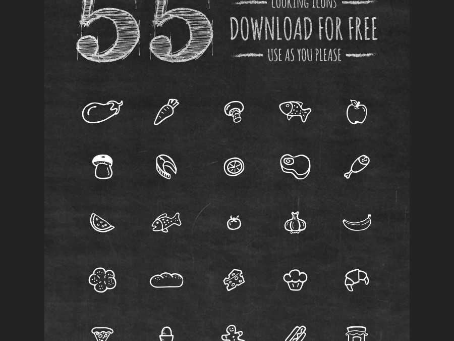 900x675 Free Hand Drawn Food Icons Set