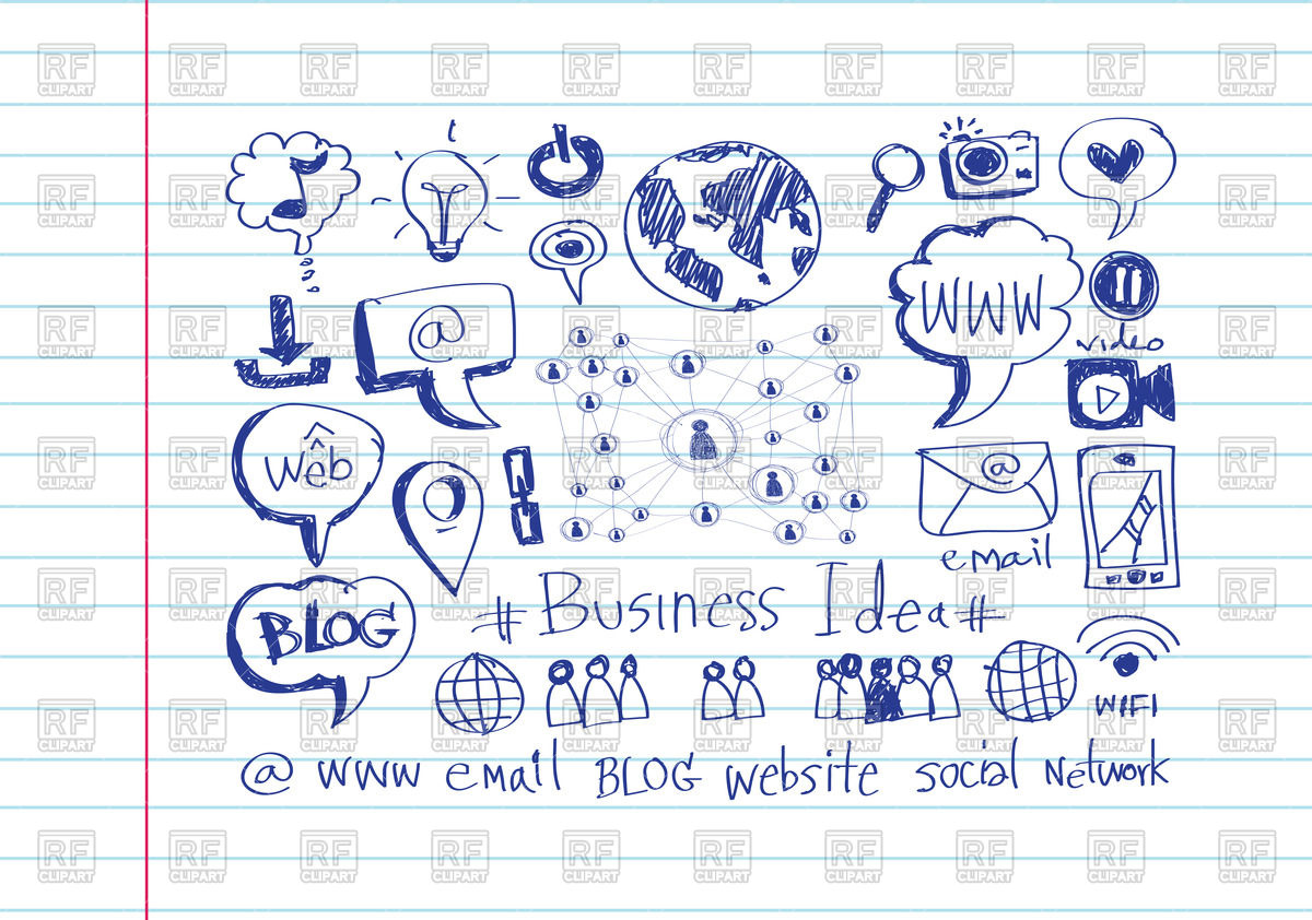 1200x842 Hand Drawn Online Business Icon Set Vector Image Of Icons