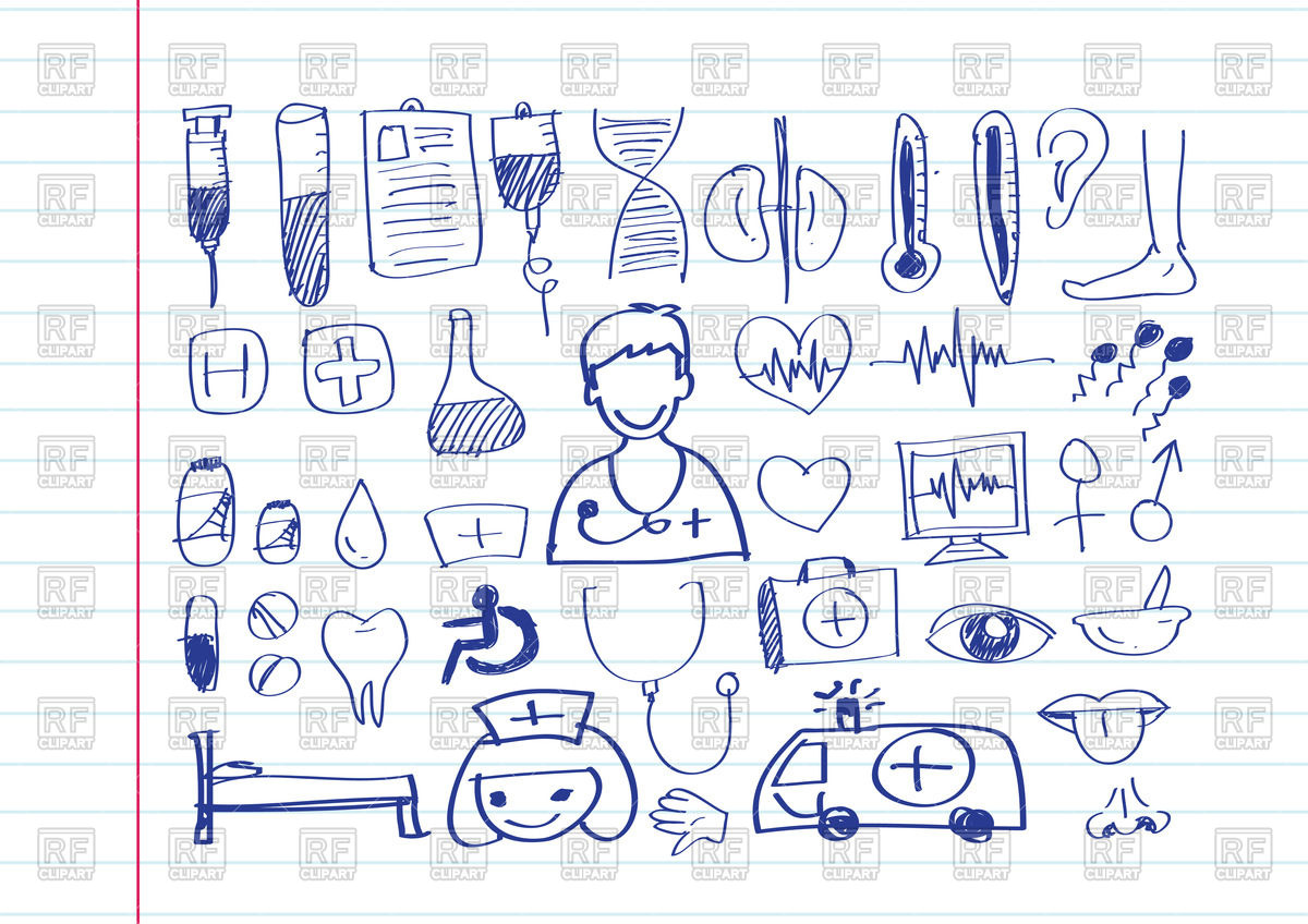 1200x848 Medical Icon Set Hand Drawn Vector Image Of Healthcare, Medical