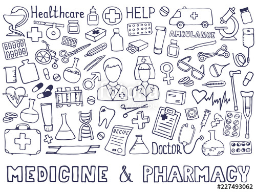500x375 The Cutest Doodle Medicine Icon Set For Your Design Hand Drawn