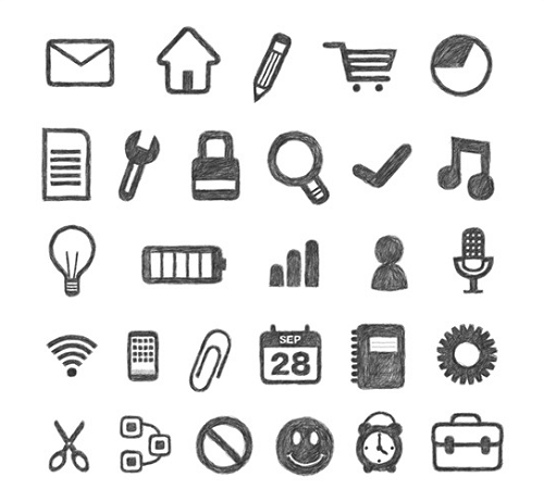500x462 Awesome And Free Hand Drawn Icons