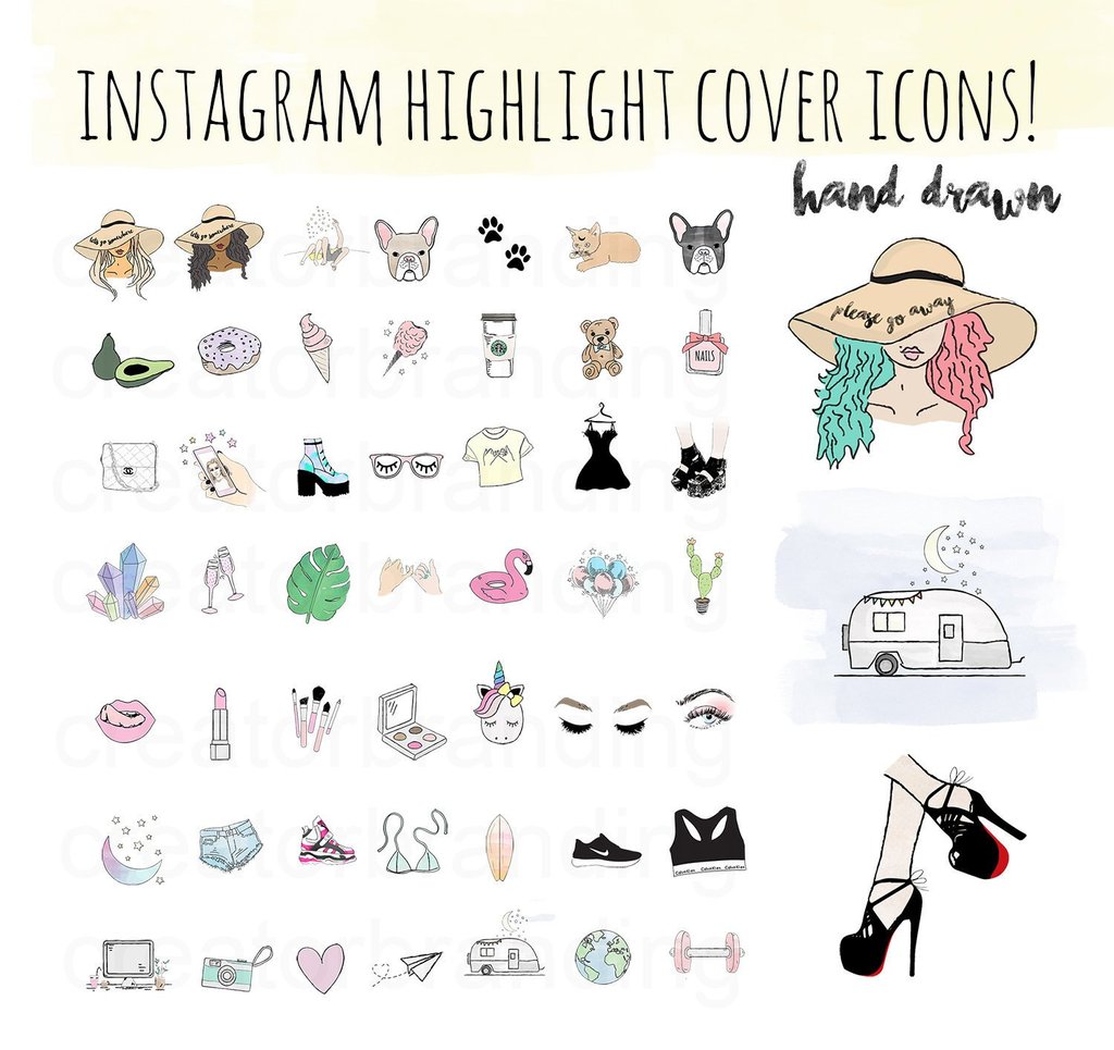 1024x965 Hand Drawn Instagram Highlight Icons