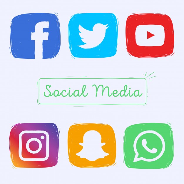 626x626 Hand Drawn Social Media Icons Vector Free Download