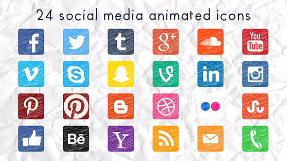 590x332 Social Media Hand Drawn Icons Pack