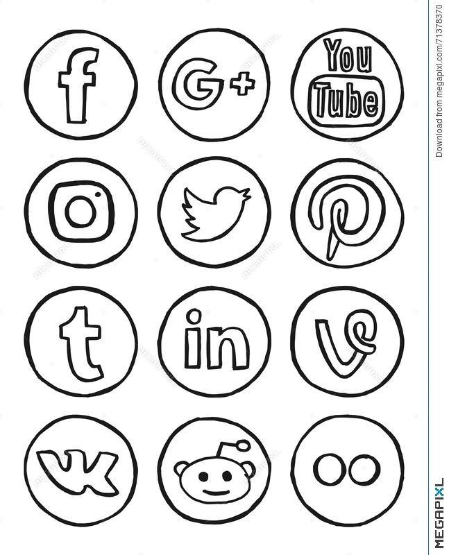 Hand Drawn Social Media Icon At Collection Of Hand