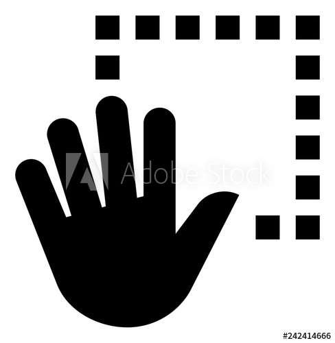 488x500 Hand Gesture Grab Dashed Line Vector Icon