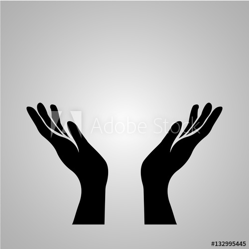 500x500 Hand Icon On A Grey Background