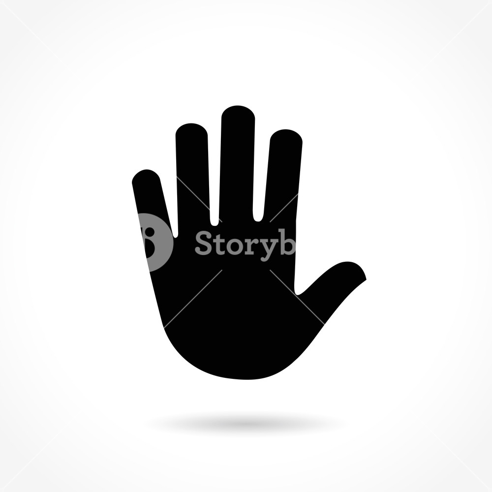 1000x1000 Illustration Of Hand Icon On White Background Royalty Free Stock