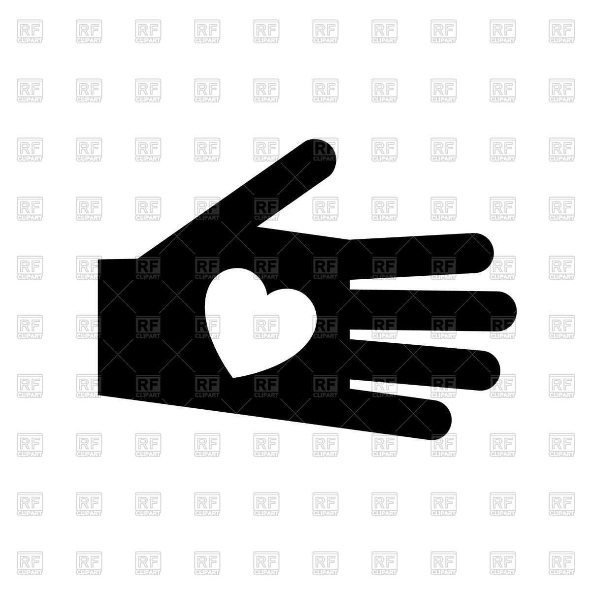 1200x1200 Hand With Heart Black Icon Vector Image Of Icons And Emblems