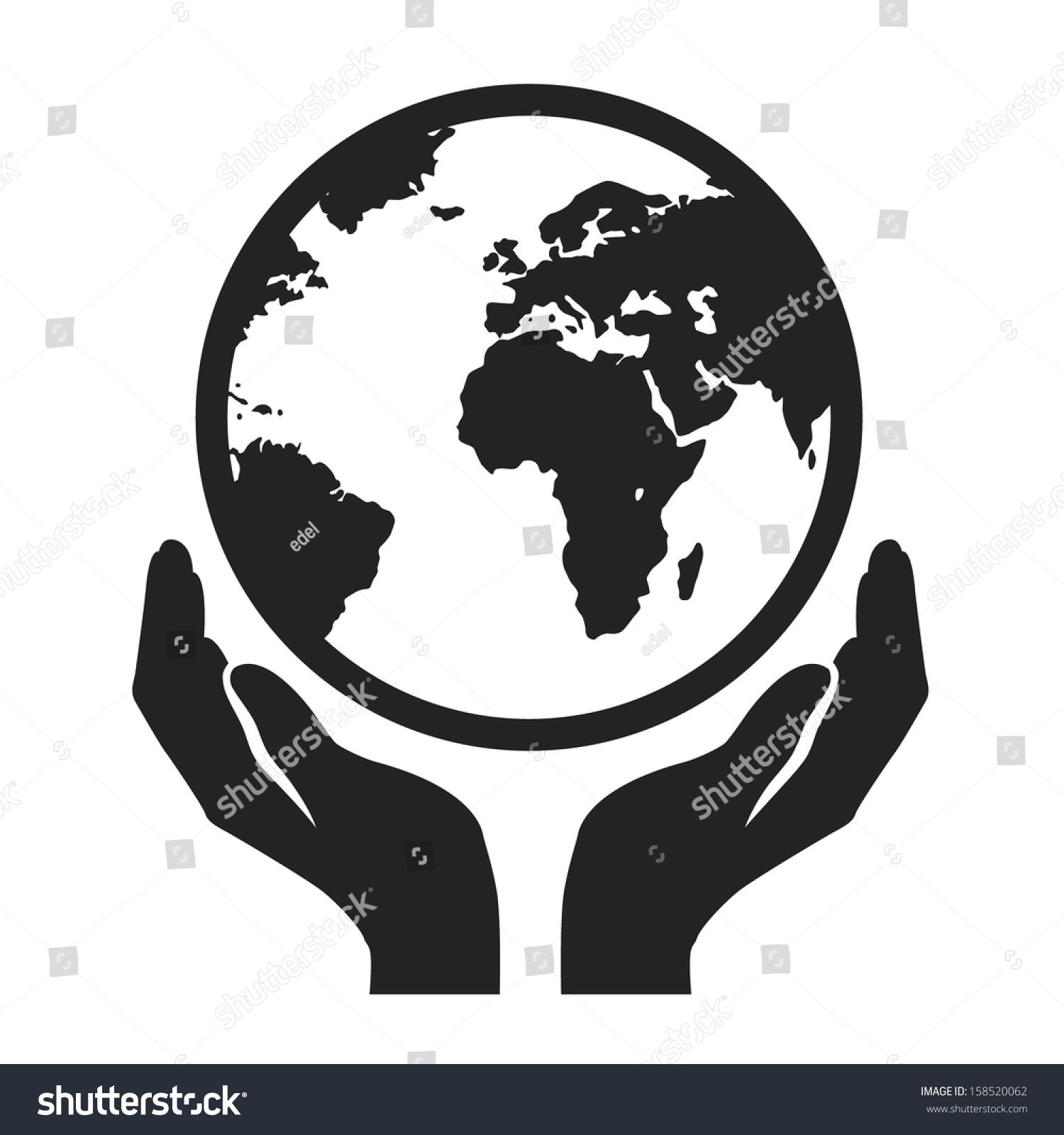 1500x1600 Hands Holding Globe Earth Web Black Icon Save Earth Concept