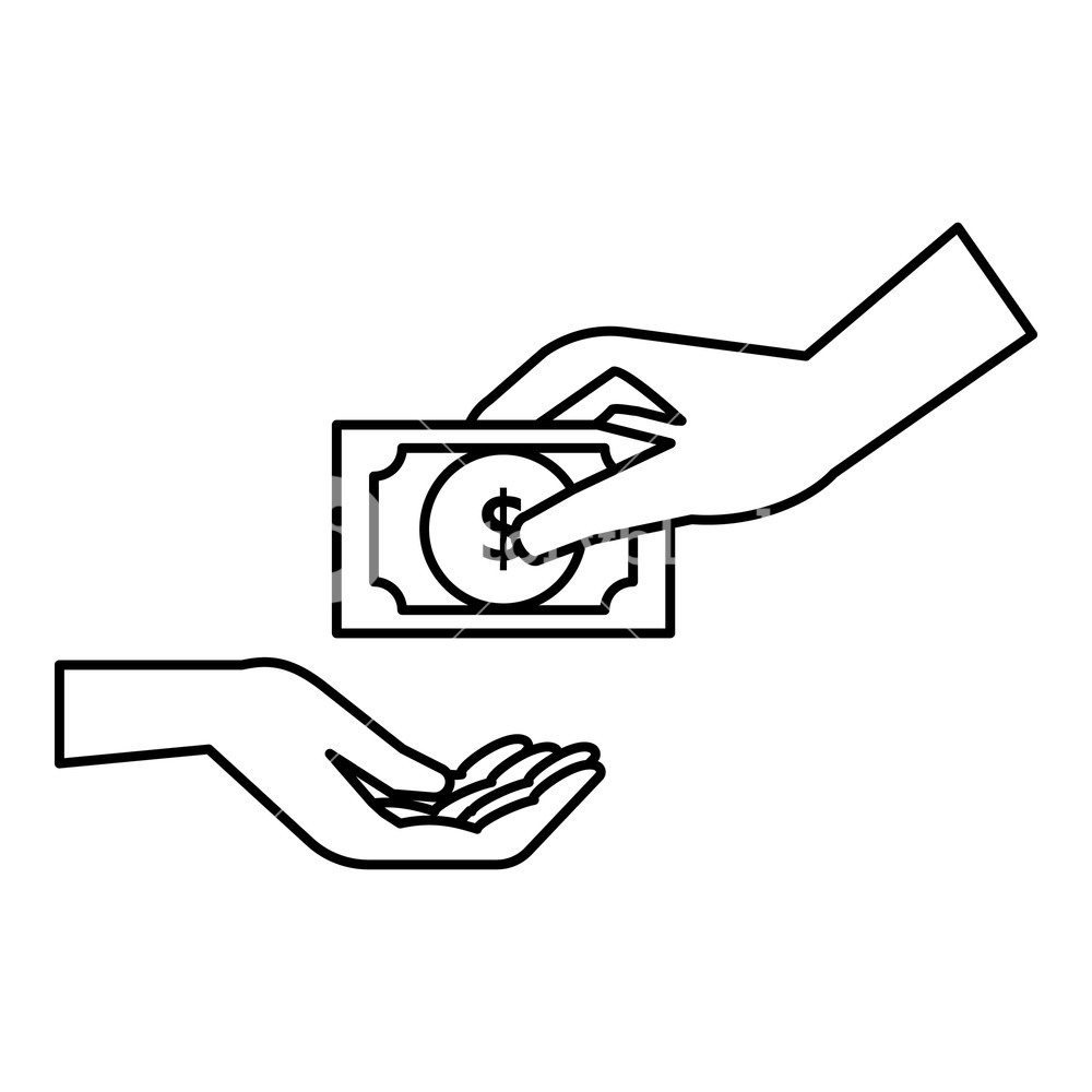 1000x1000 Hand Gives Money Icon Outline Illustration Of Hand Gives Money