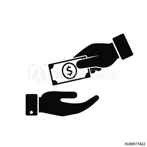 500x500 Hand Giving Money To Another Hand Icon Vecor Illustration Giving