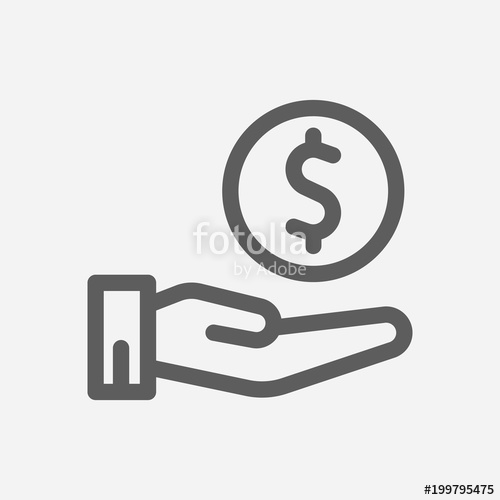 500x500 Hand Money Icon Line Symbol Isolated Vector Illustration Of Hand