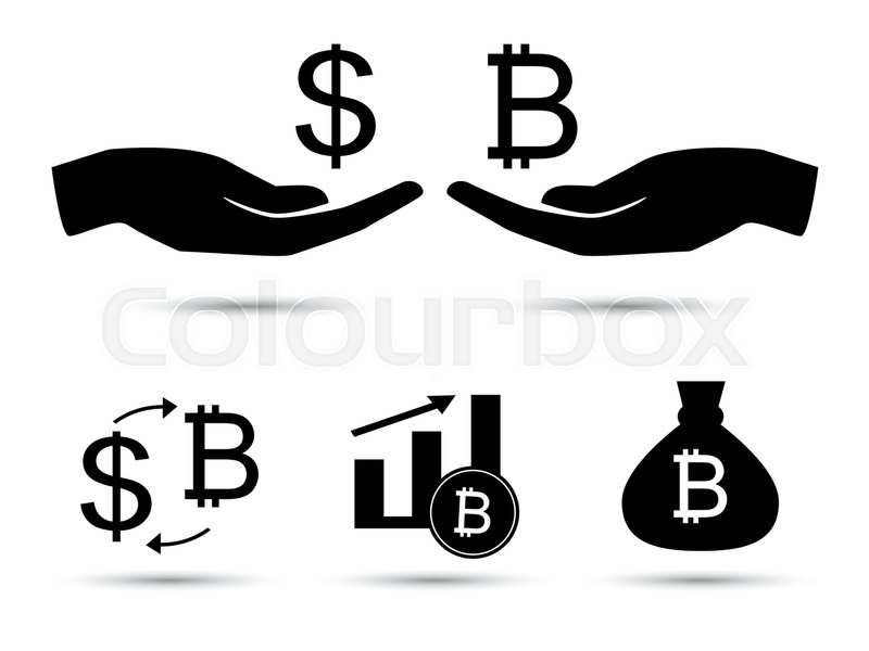 800x600 Bitcon Hand Holding Money Stock Vector Colourbox