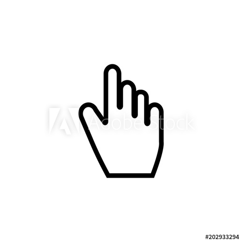 500x500 Cursor Hand Icon Hand Pointer Icon Vector Illustration