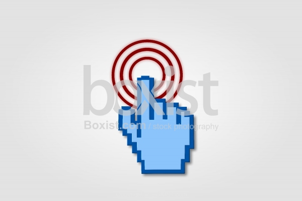 600x399 Hand Pointer Icon Touching Button