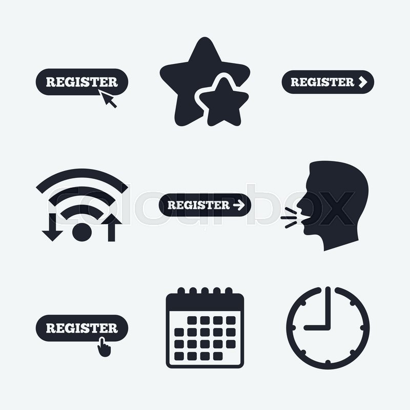 800x800 Register With Hand Pointer Icon Mouse Stock Vector Colourbox