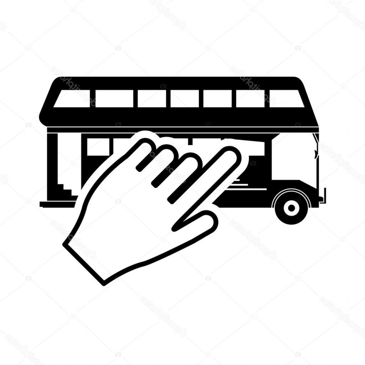 1228x1228 Stock Illustration Bus And Hand Pointer Icon Soidergi