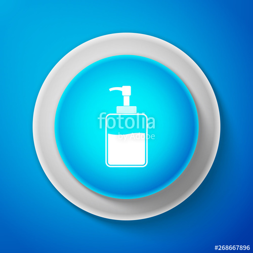 500x500 Hand Sanitizer Bottle Icon Isolated On Blue Background